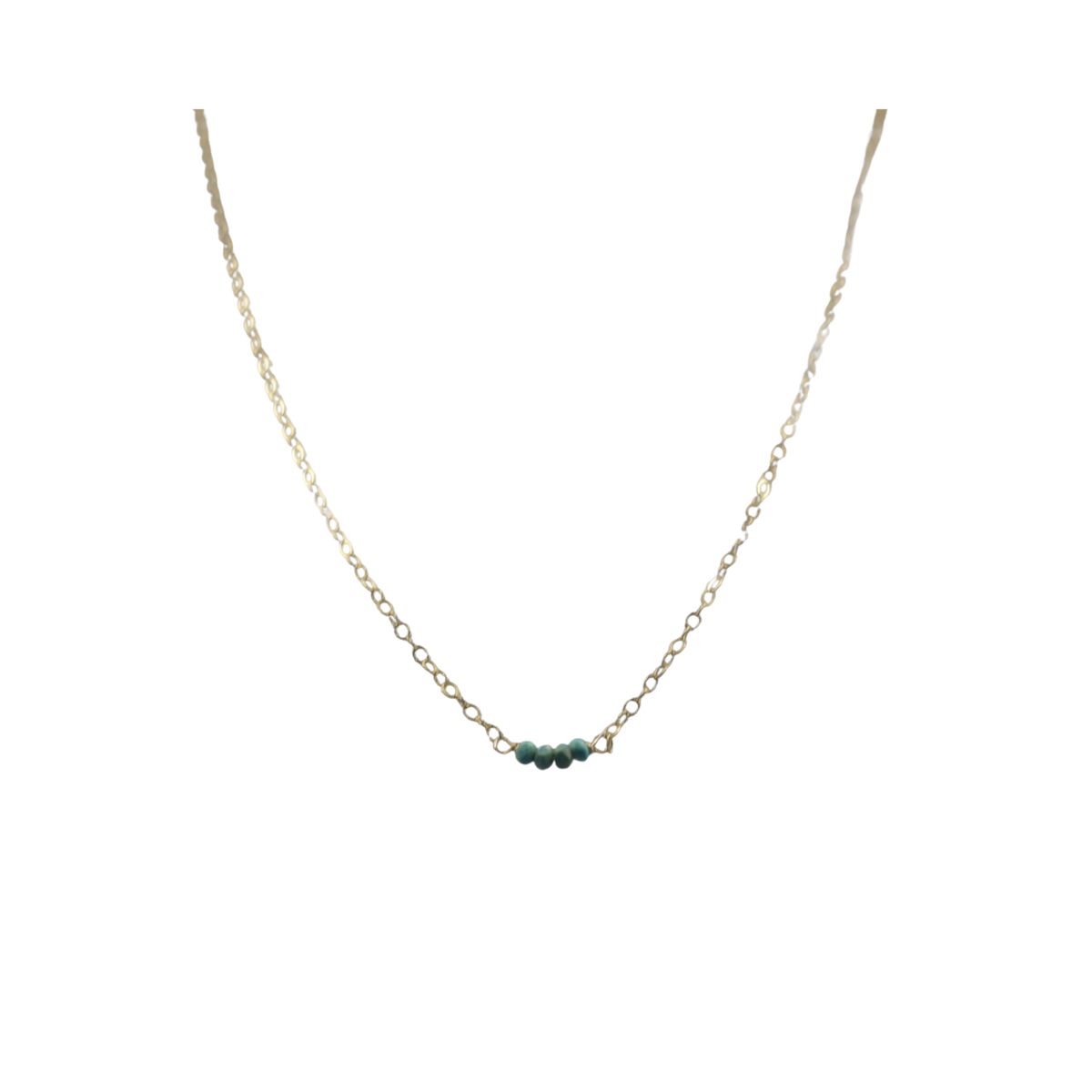 Turquoise Bead and Chain Necklace