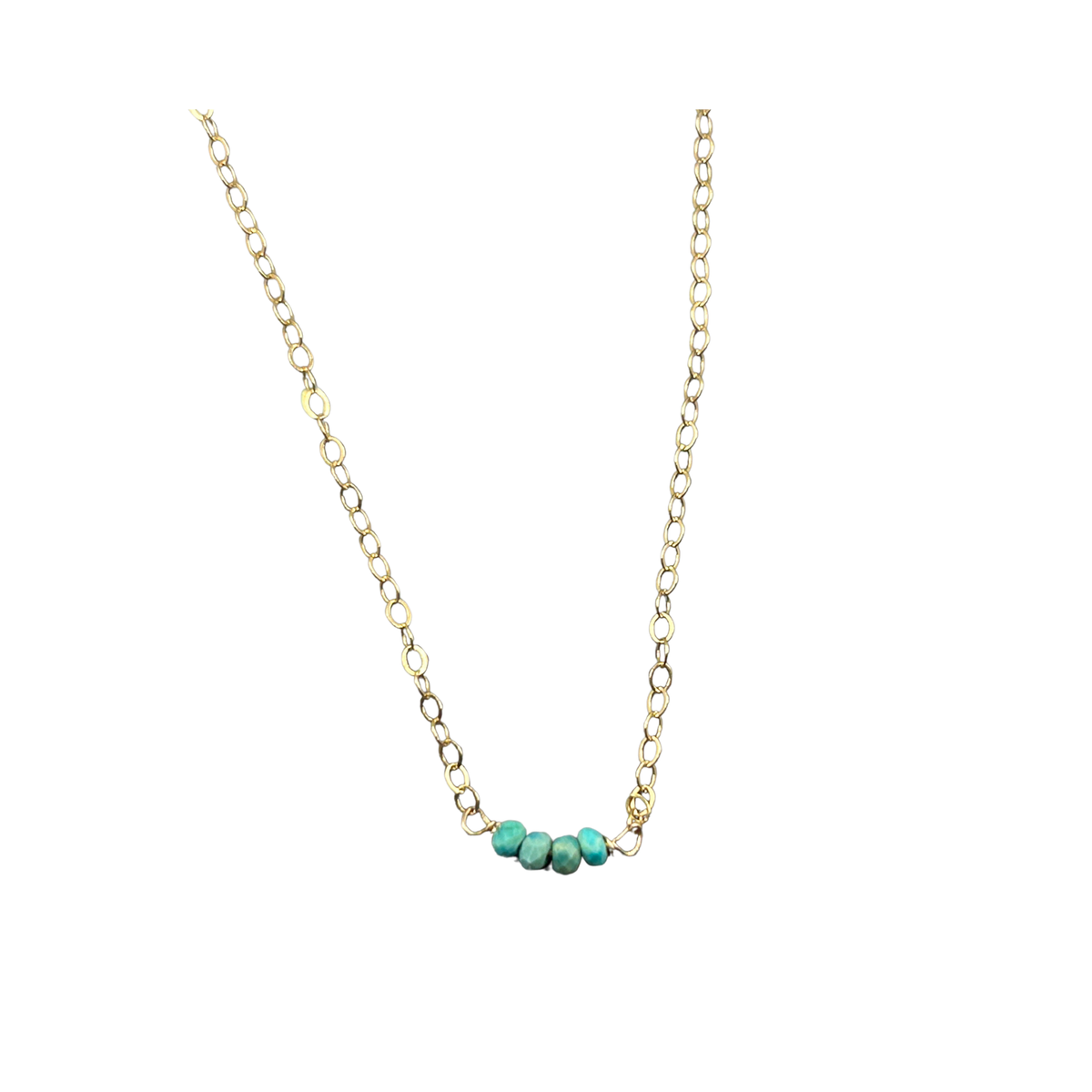 Turquoise Bead and Chain Necklace