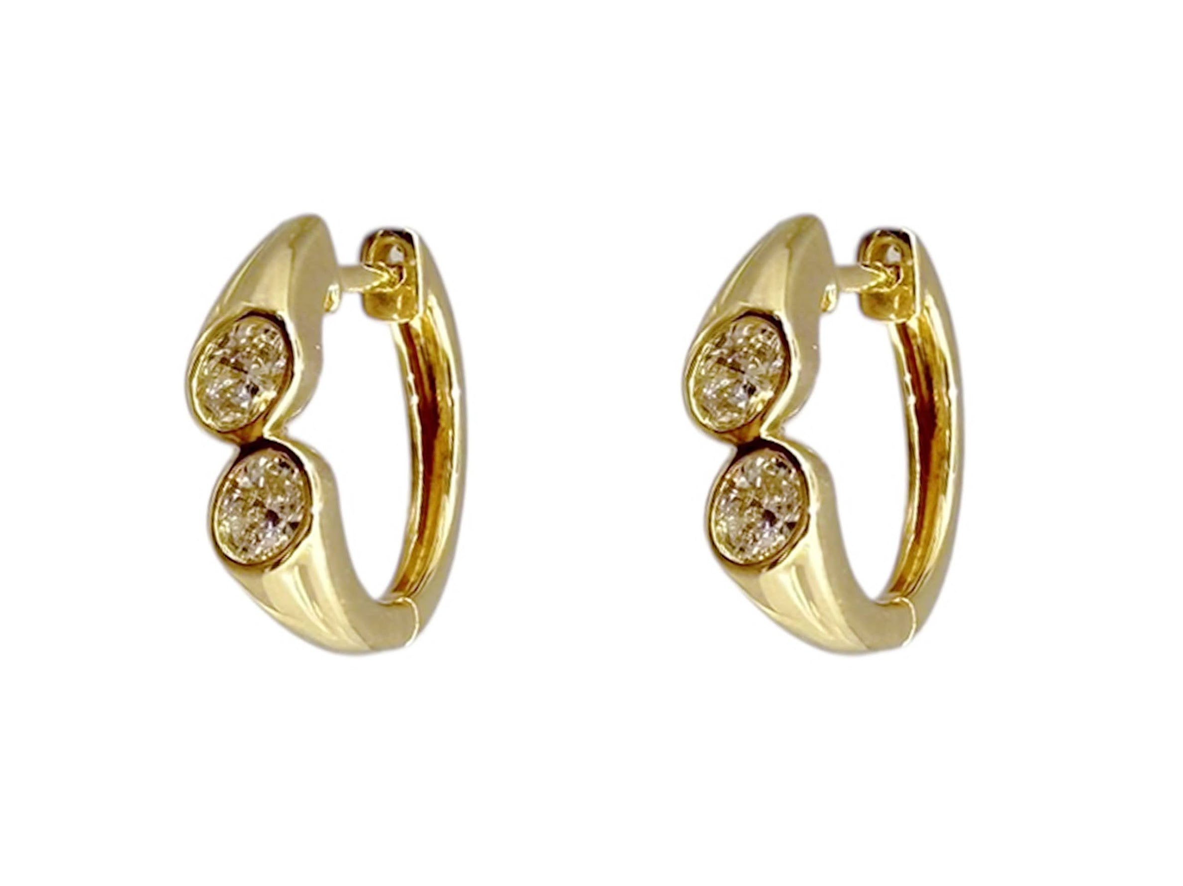 14k Hoop Earrings with Diamonds