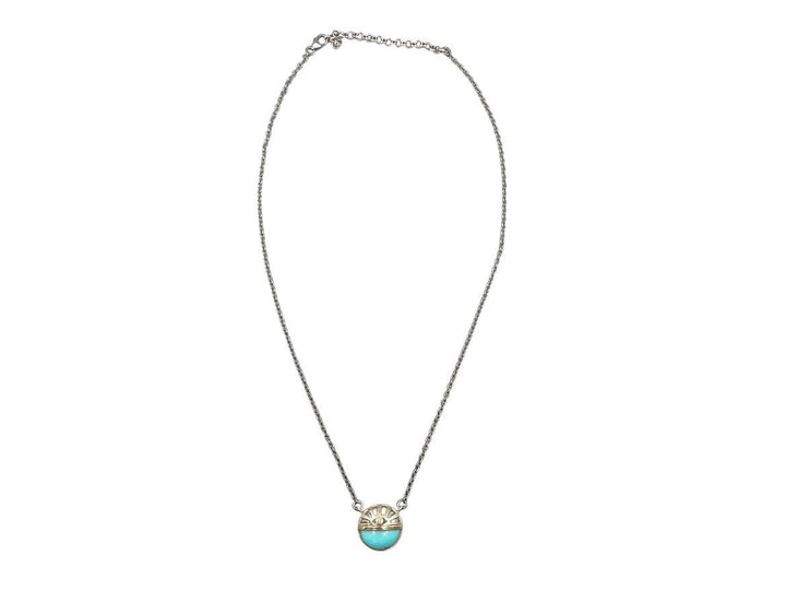 10k/SS Turquoise Evil Eye Necklace with Diamond