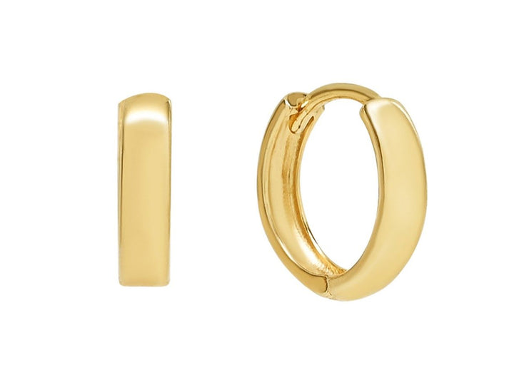 Medium Thick Gold Huggie Hoops