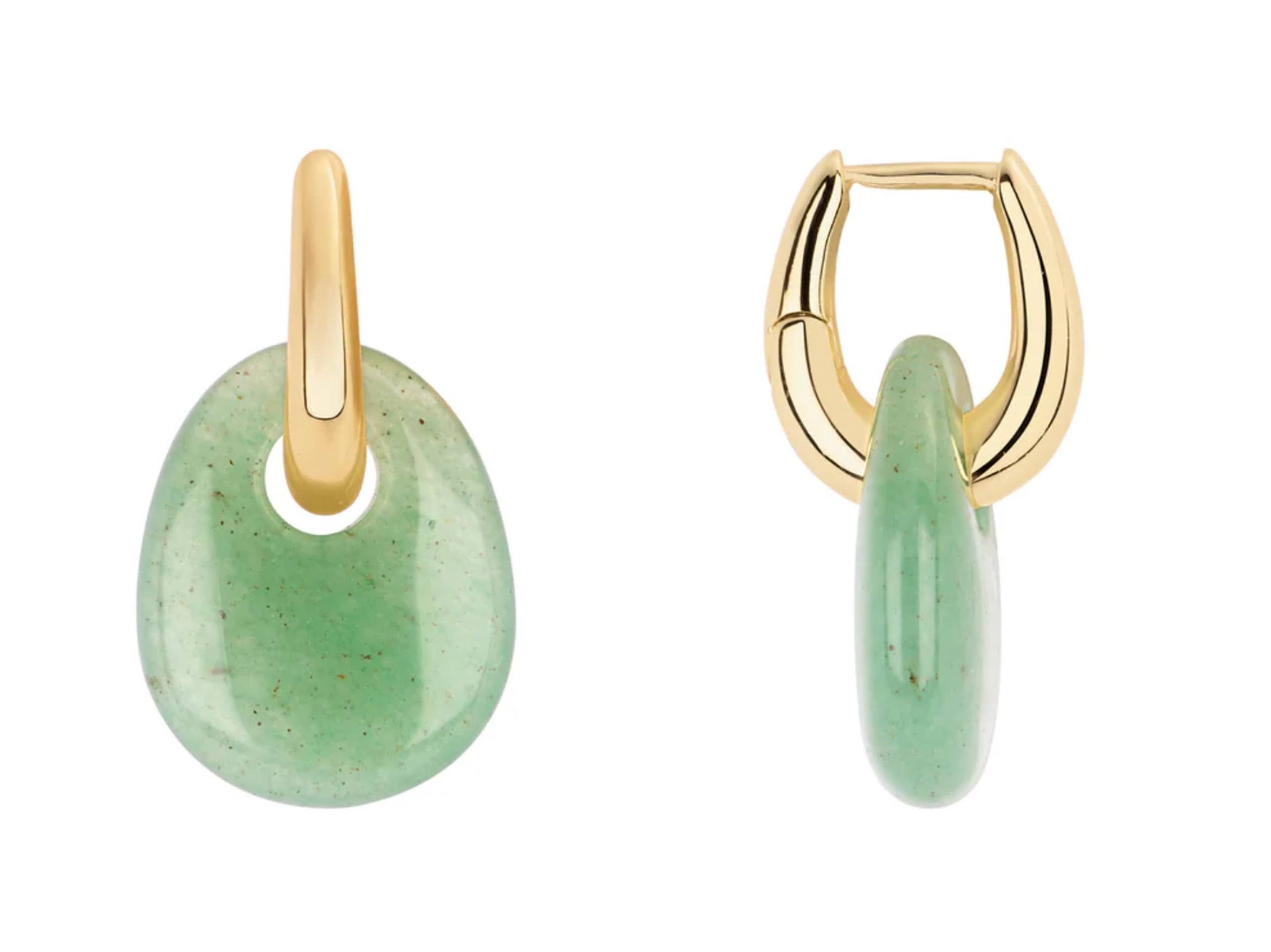 Green Agate Teardrop Earrings