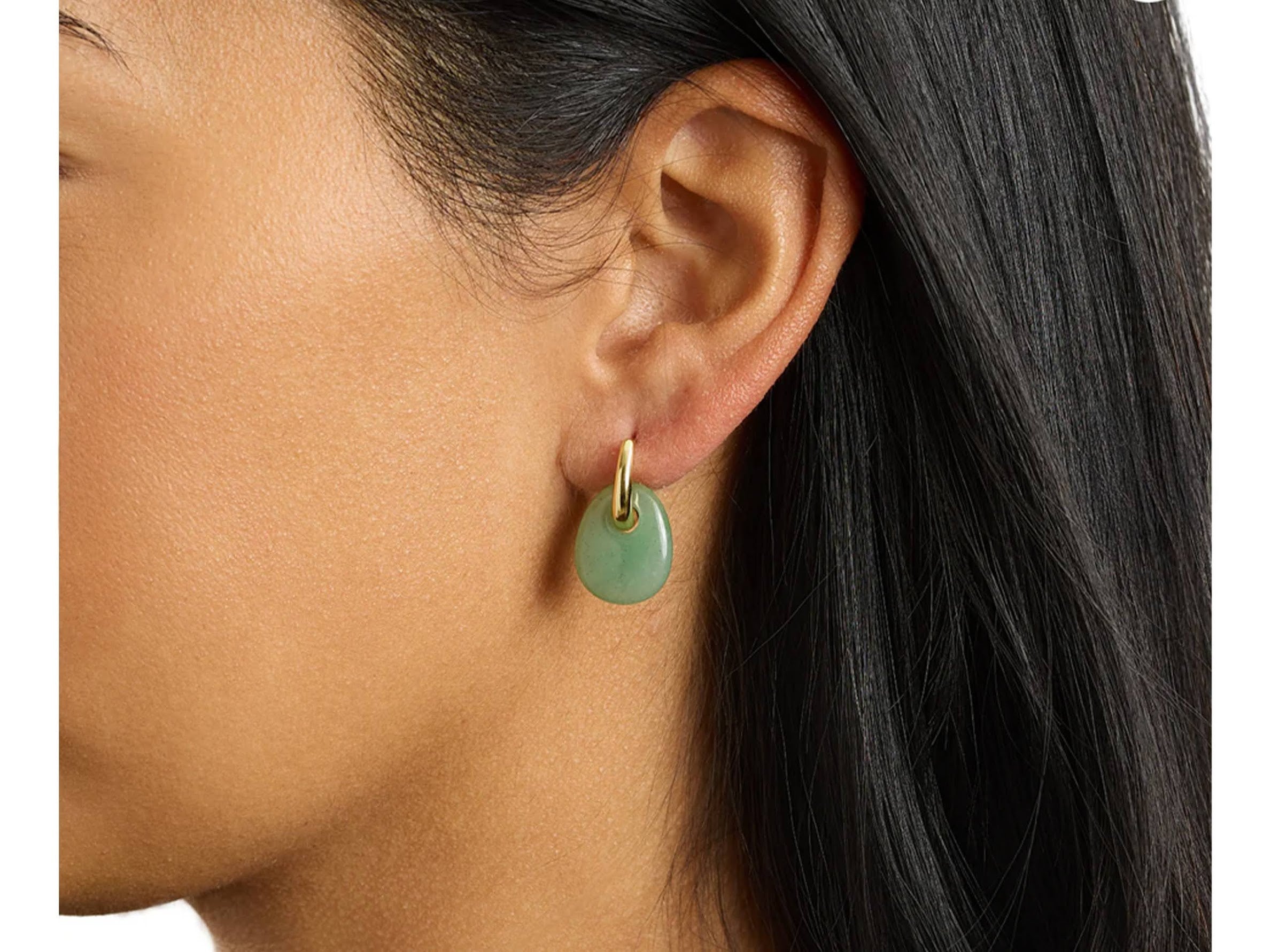 Green Agate Teardrop Earrings