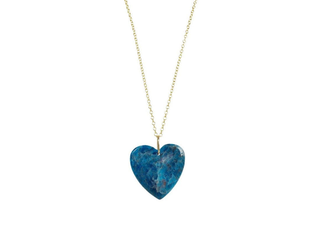 Apatite Heart Charm Necklace