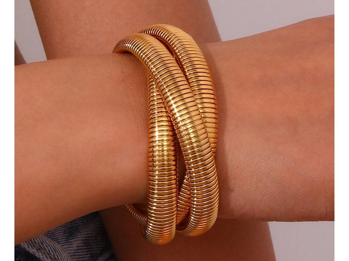 Gold Triple Cobra Bracelet