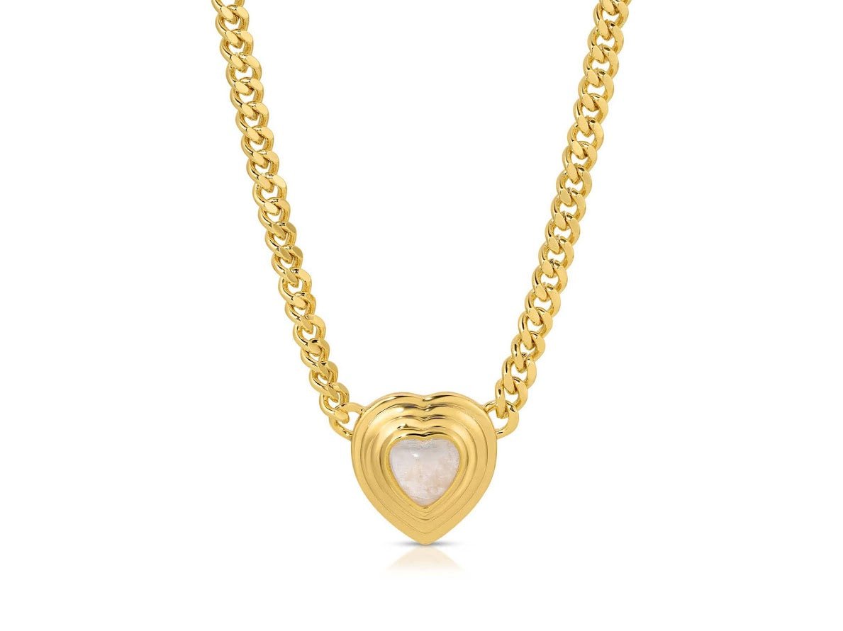 Rainbow Moonstone Heart Necklace