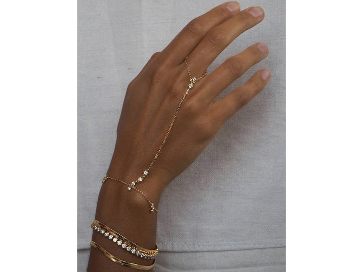 Gold Delicate Cable Link Hand Chain