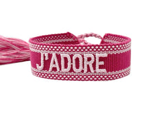 Load image into Gallery viewer, Woven Pink J&#39;Adore Bracelet
