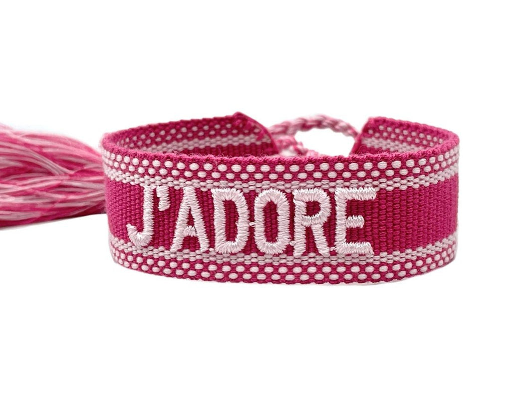 Woven Pink J'Adore Bracelet