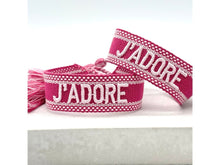 Load image into Gallery viewer, Woven Pink J&#39;Adore Bracelet
