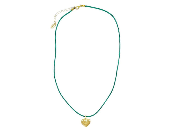 Green Cord Heart Necklace