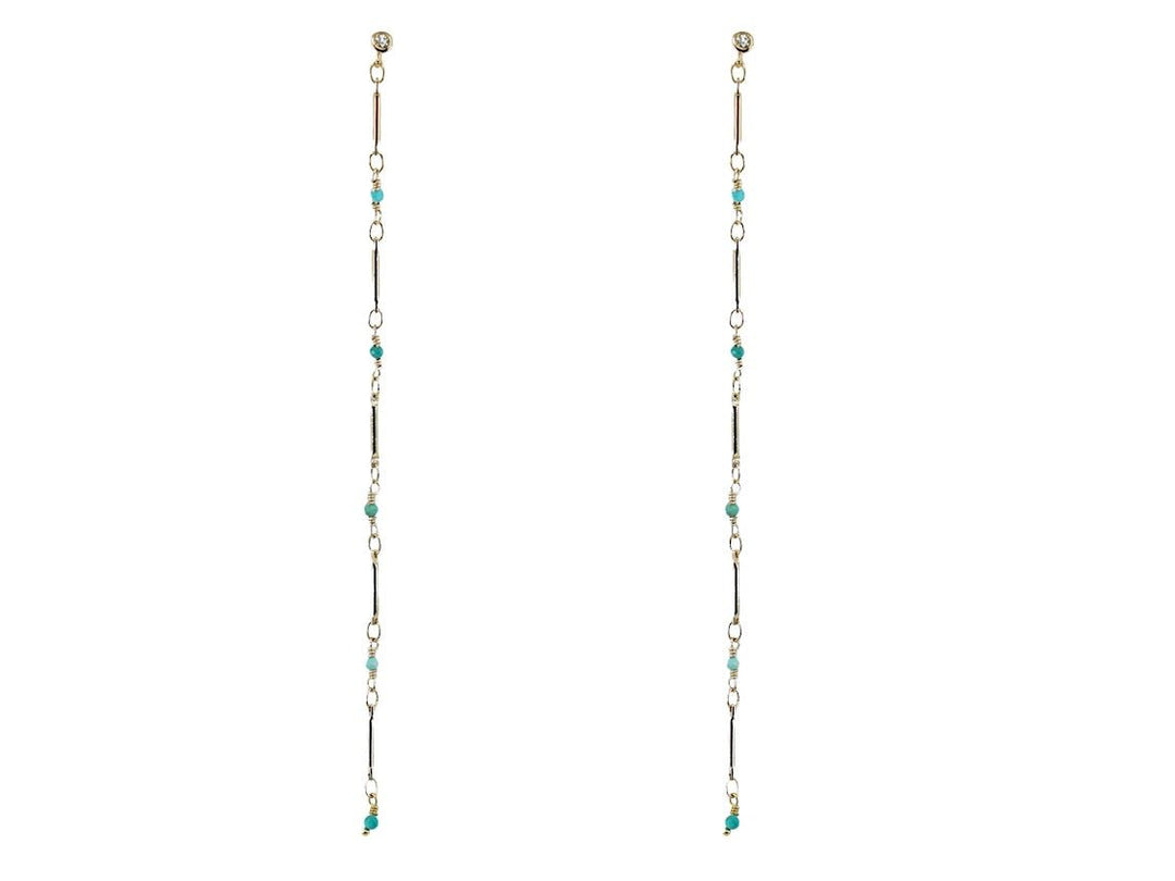 Turquoise Bead Drop Earrings