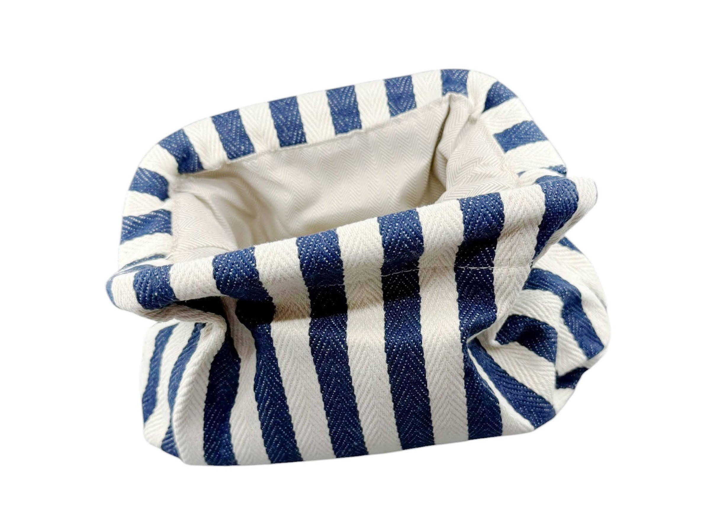 Blue and White Stripe Crochet Clutch Purse