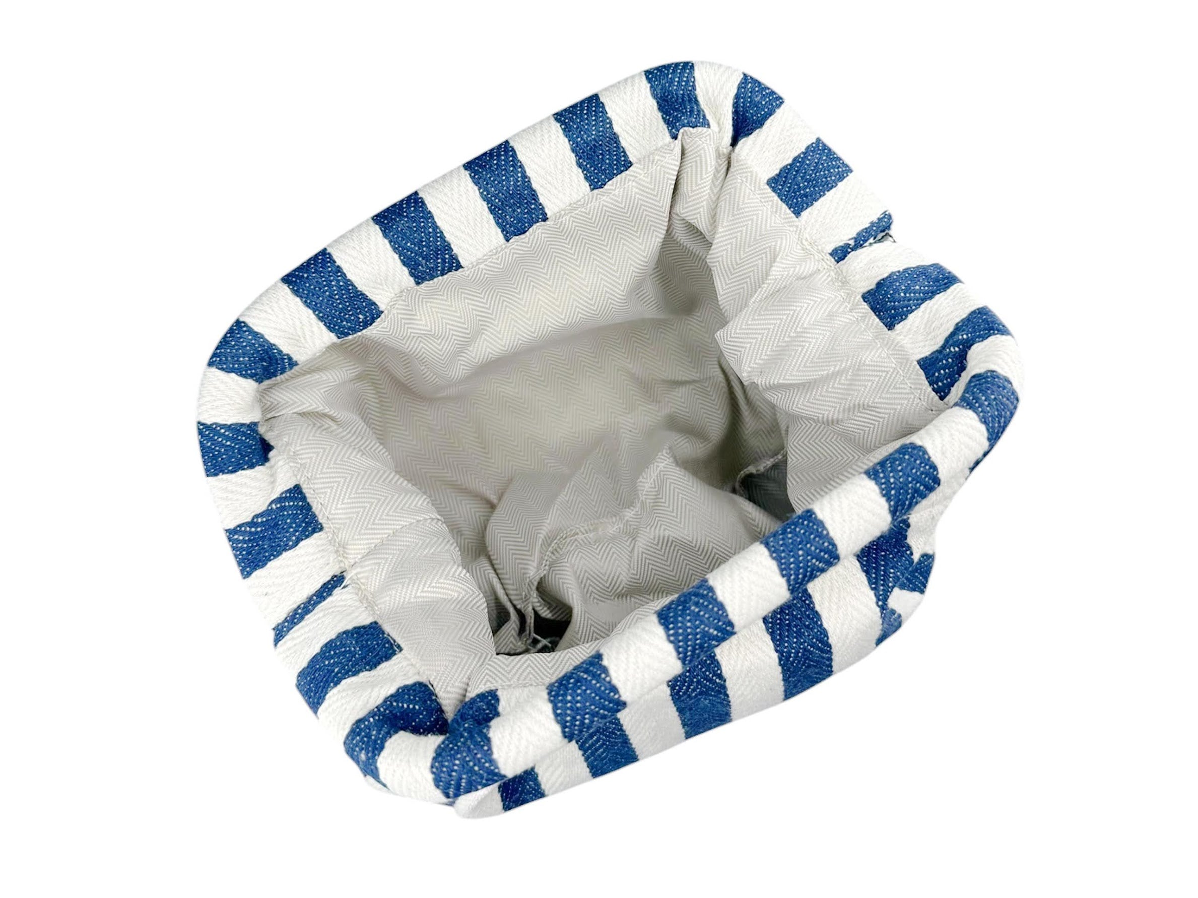 Blue and White Stripe Crochet Clutch Purse