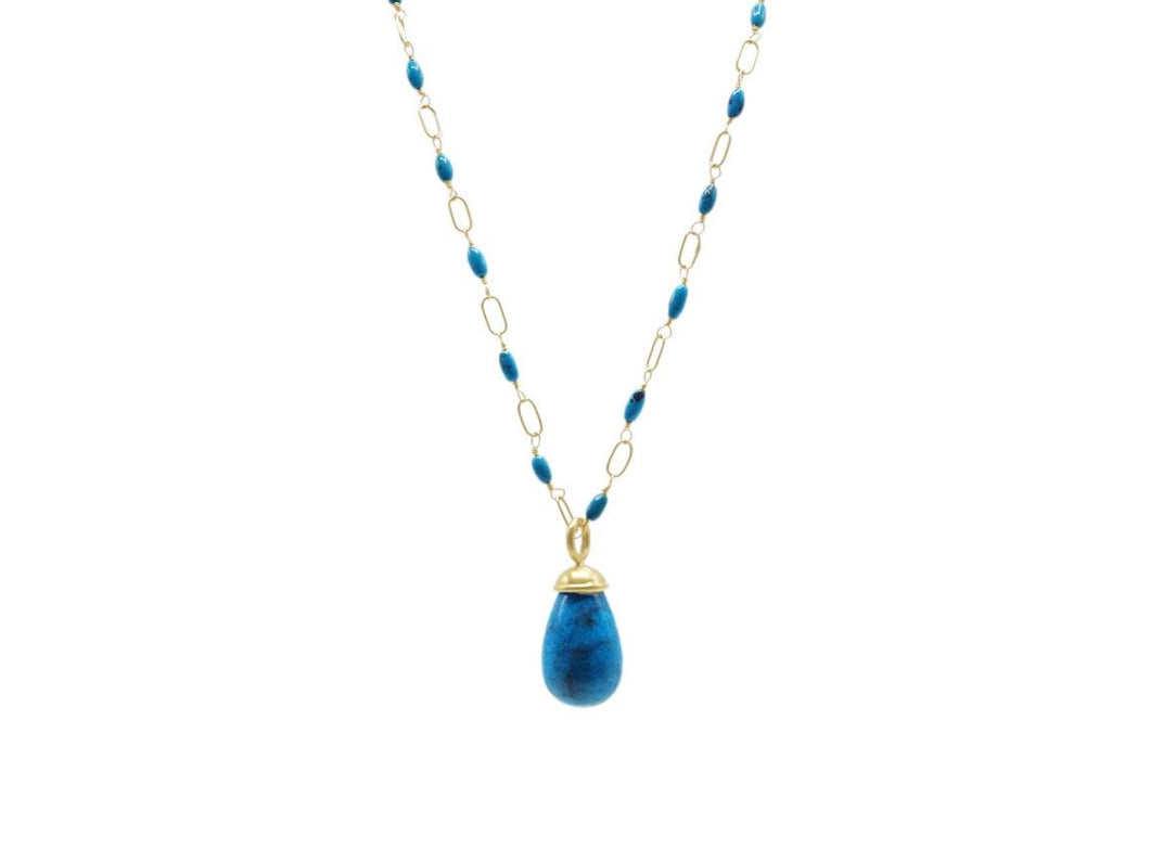 22k Turquoise Drop Necklace