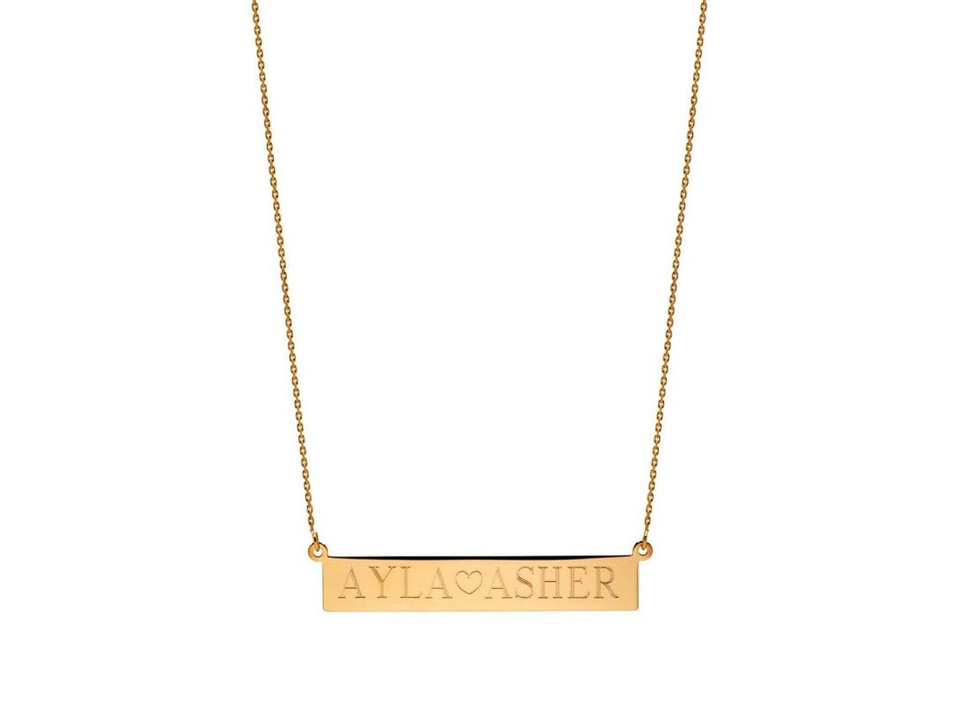 14k Gold Nameplate Necklace