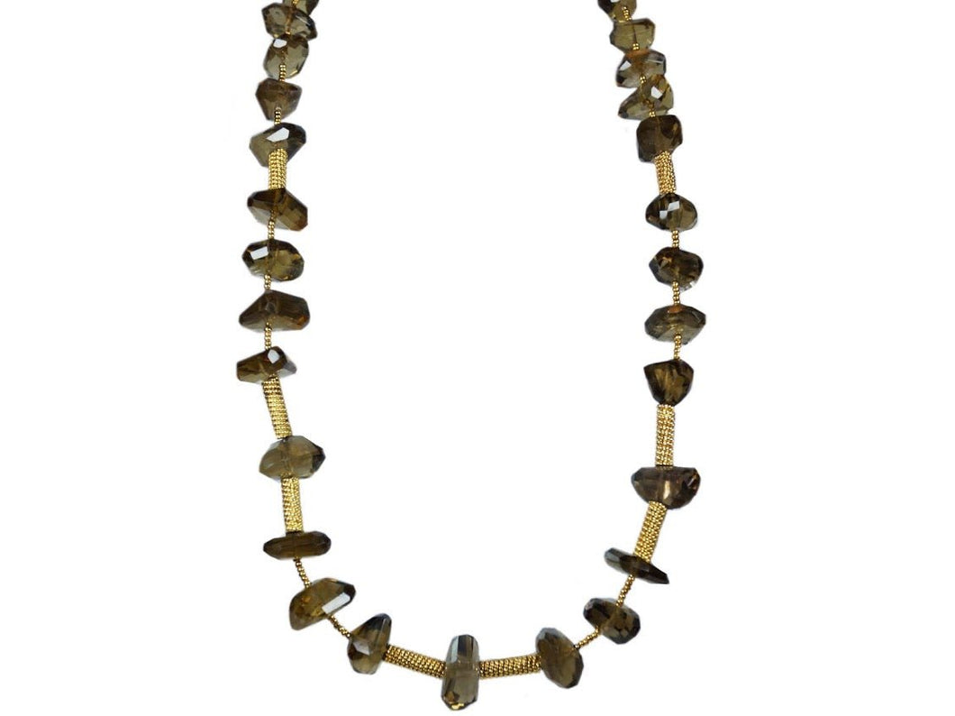 Gold Vermeil Strand of Topaz and Venetian Beads