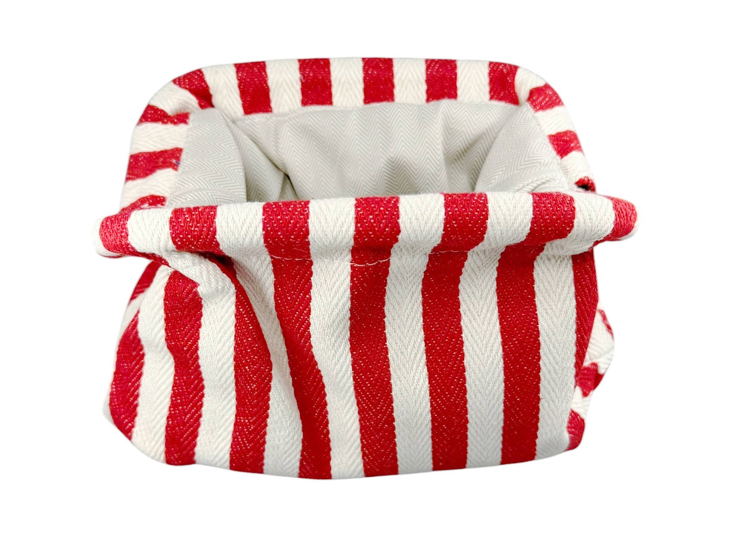 Red and White Stripe Crochet Clutch Purse