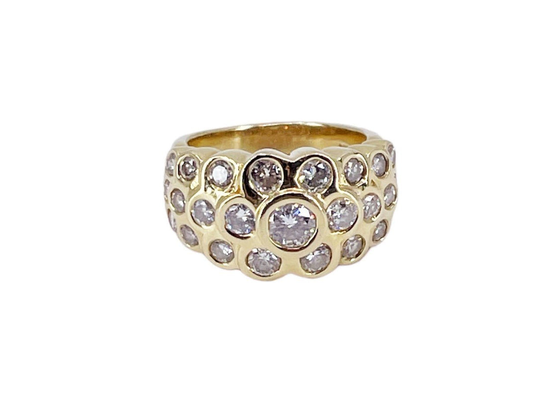 1960s 14k Diamond Bubble Ring