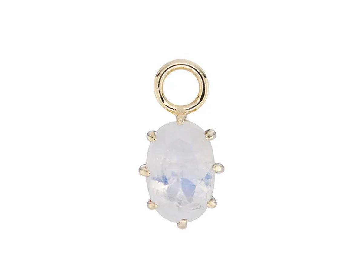 9k Faceted Moonstone Ear Charm