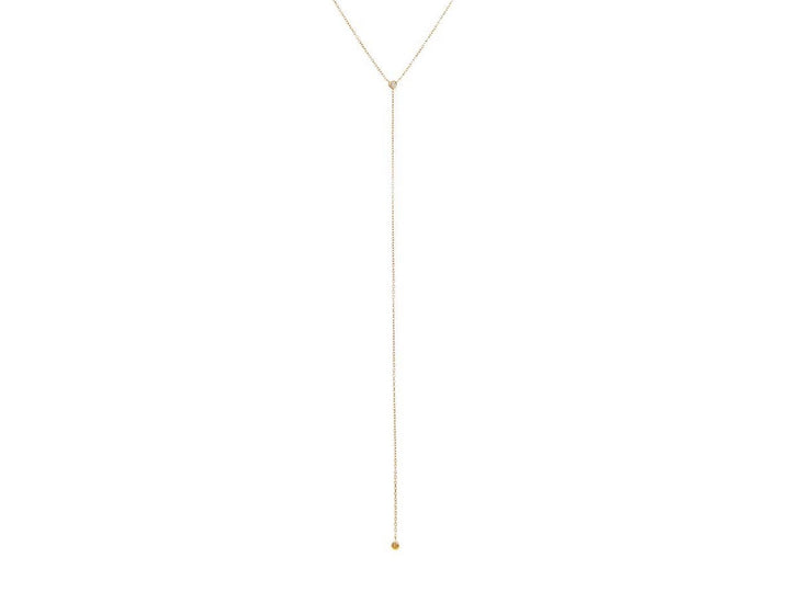 14k Double Diamond Lariat Necklace