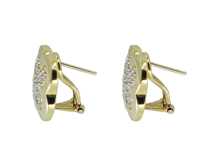 18k Clover Earrings with Diamonds