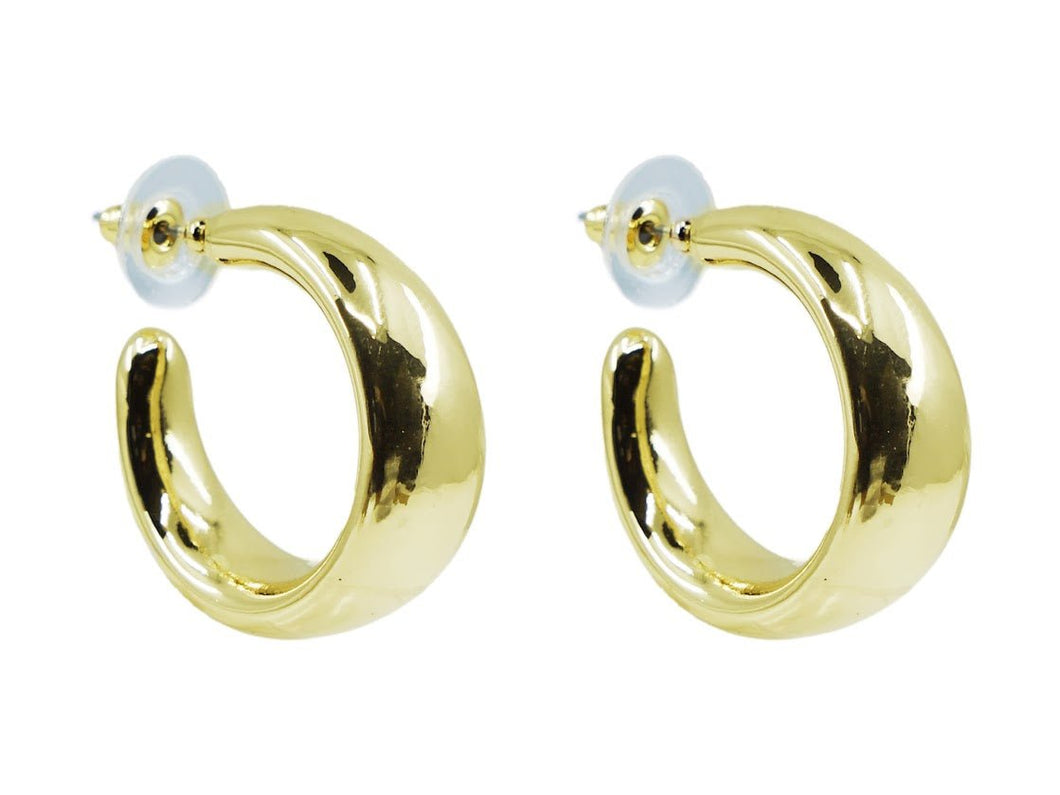 Gold Flat Tapered Hoops