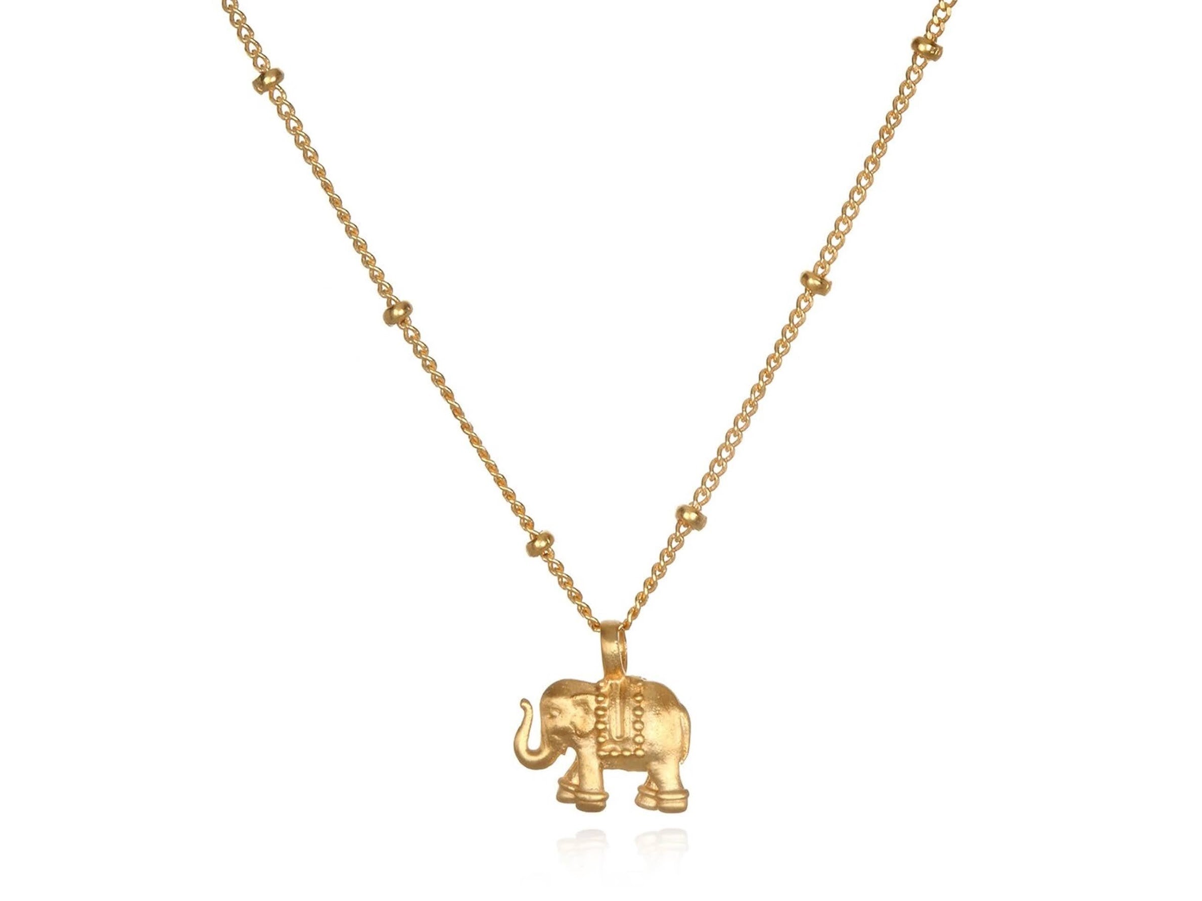 Gold Elephant Charm Necklace