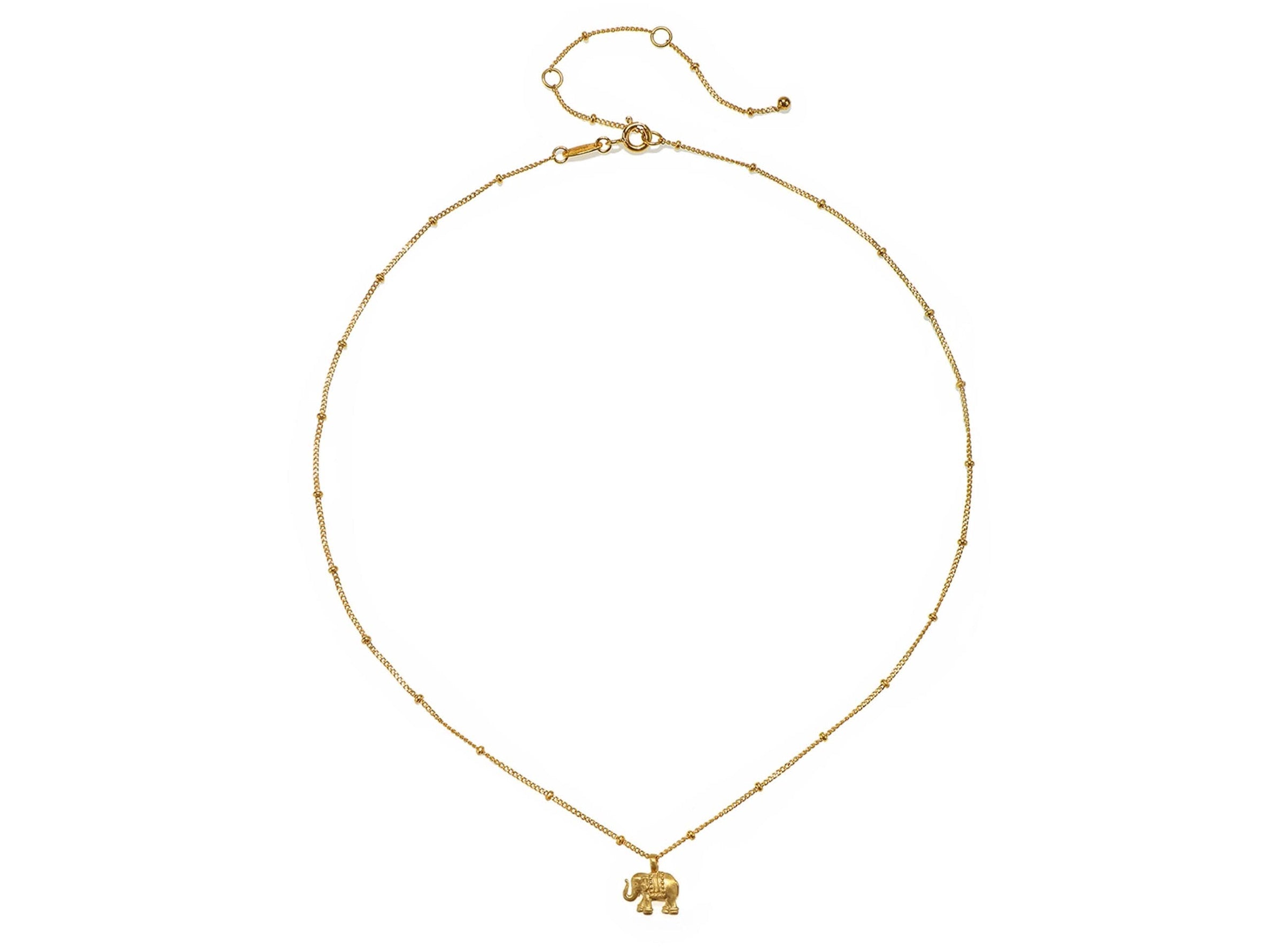 Gold Elephant Charm Necklace