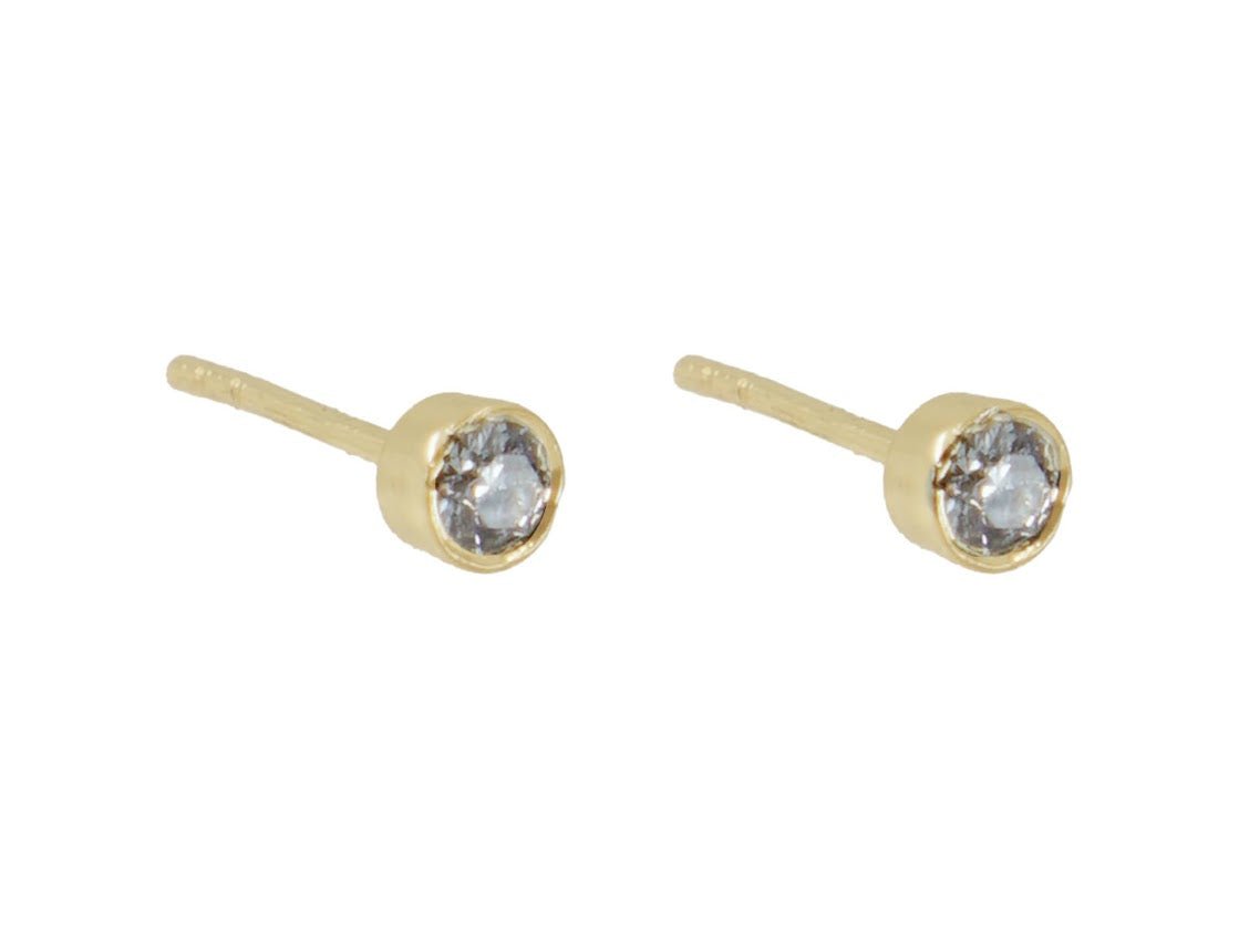 Round Bezel-Set Diamond Earrings