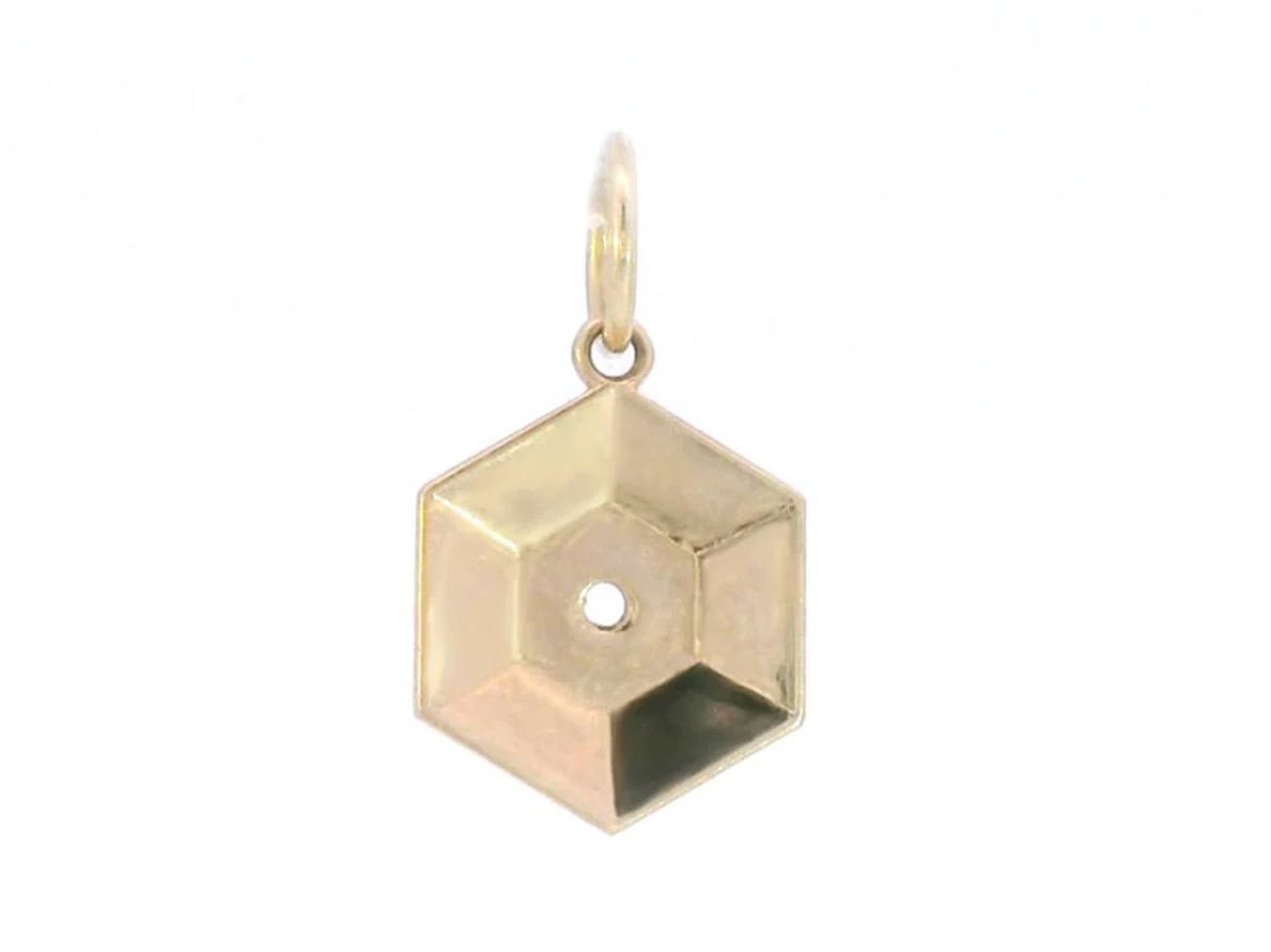 14k Hexagonal Sequin Charm