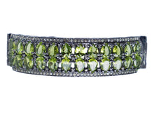 Load image into Gallery viewer, SS Gumdrop Cuff with Peridot and Diamonds
