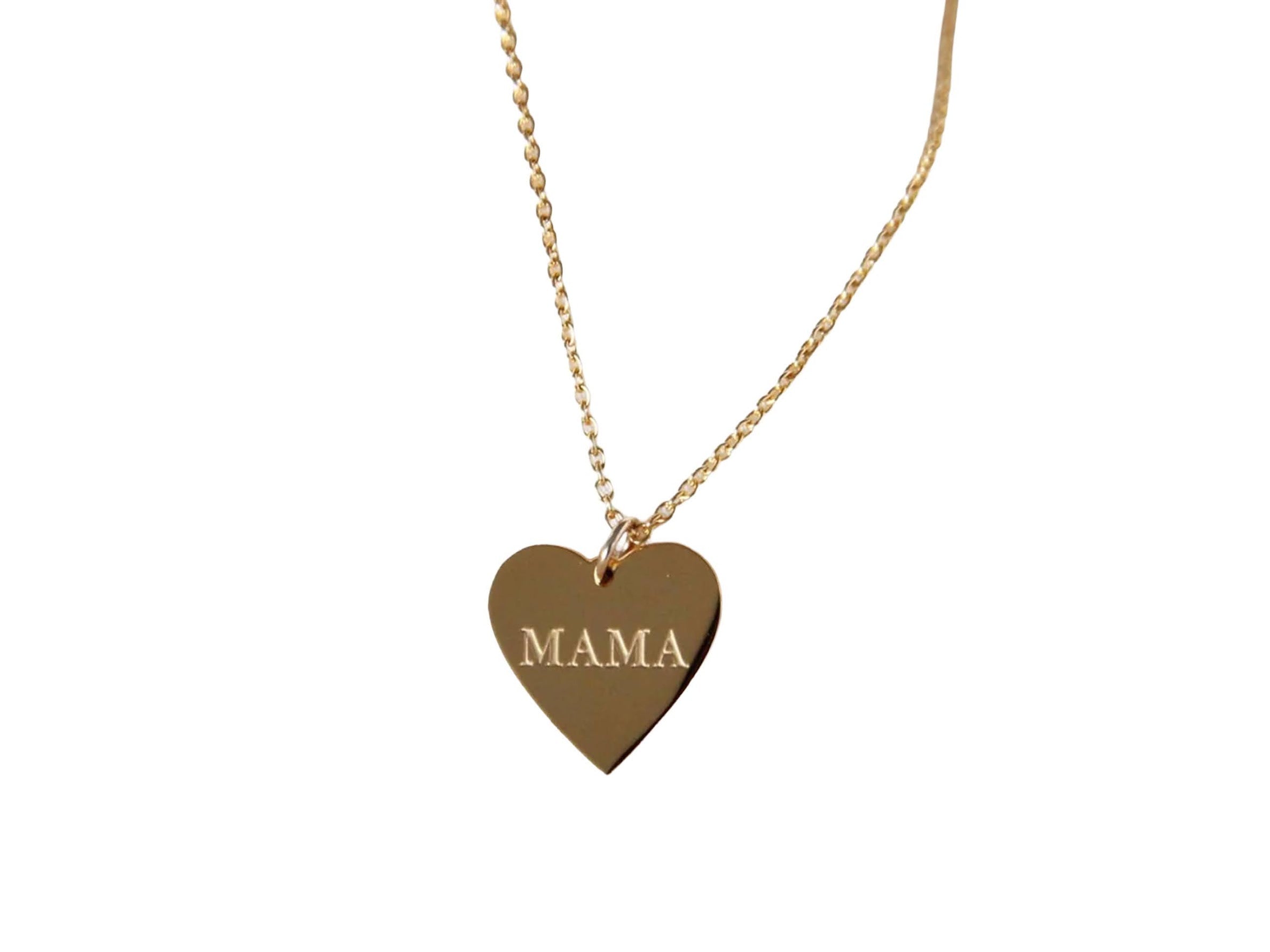 Gold MAMA Heart Necklace