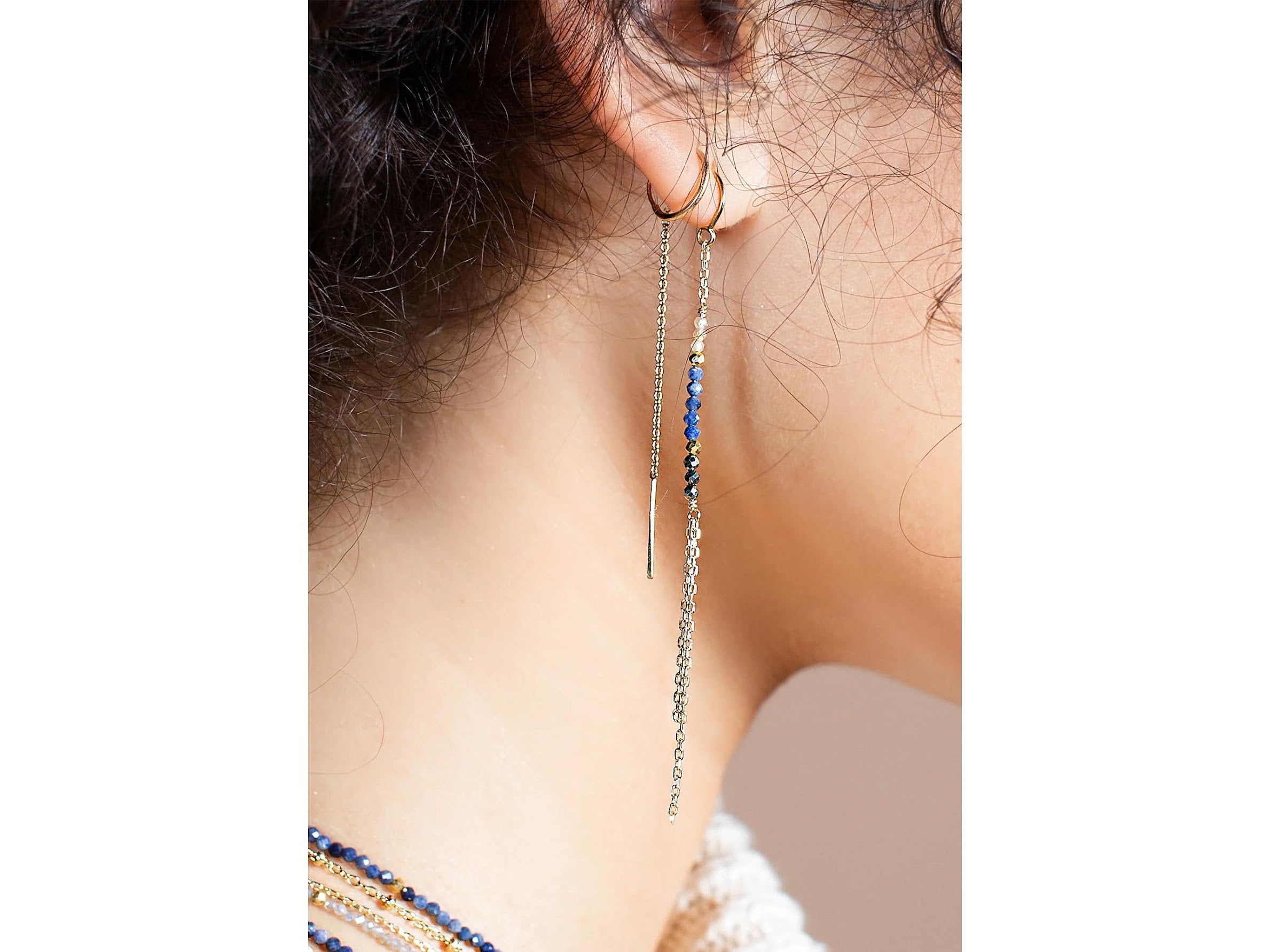 Sapphire Threader Earrings