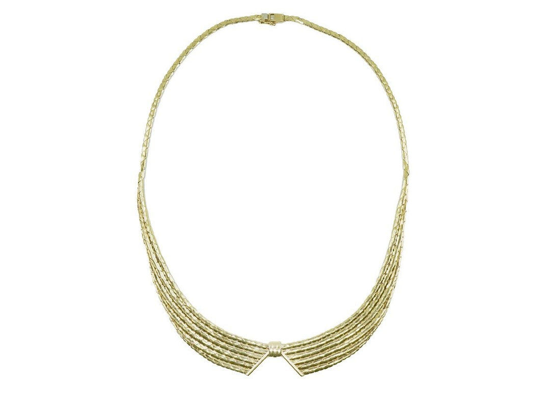 14k Gold 1960s Bow-Shaped Collar Necklace
