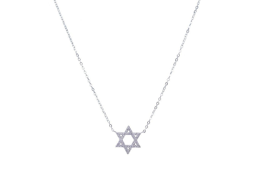 SS Star of David Necklace with CZs