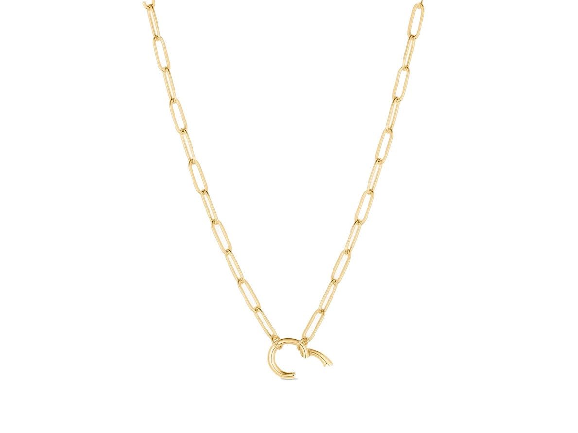 Gold Chain with Center Hinge Clip for Charms