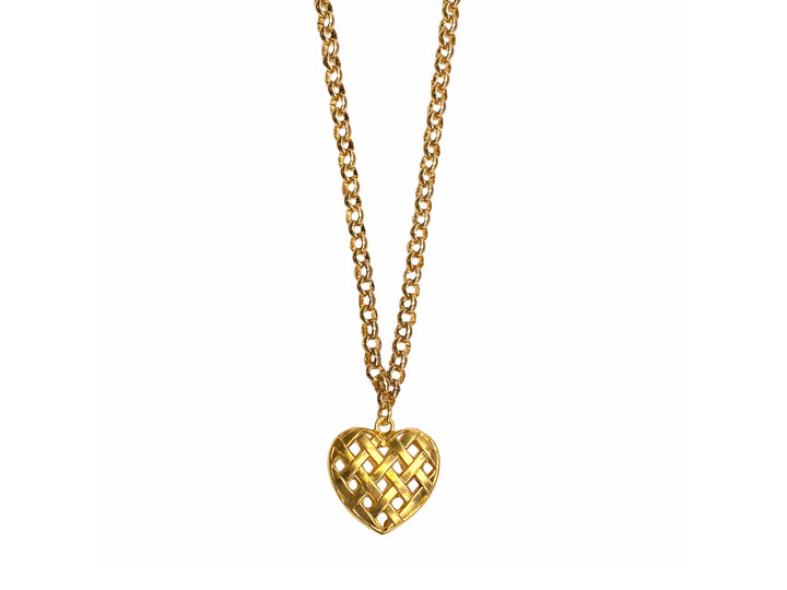 Gold Woven Heart Necklace