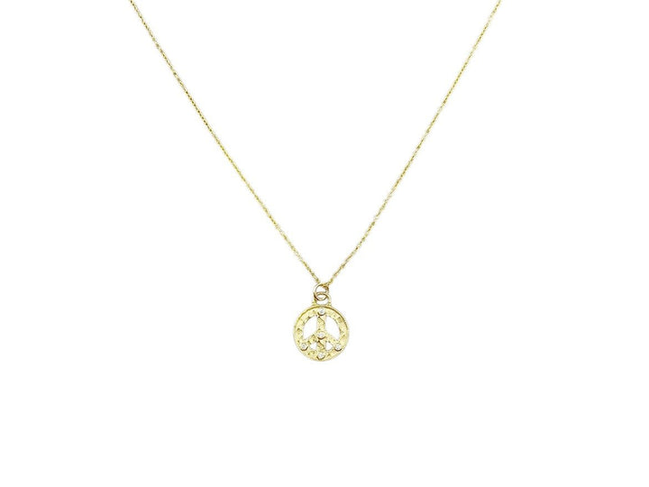 Peace Sign Necklace with Diamonds