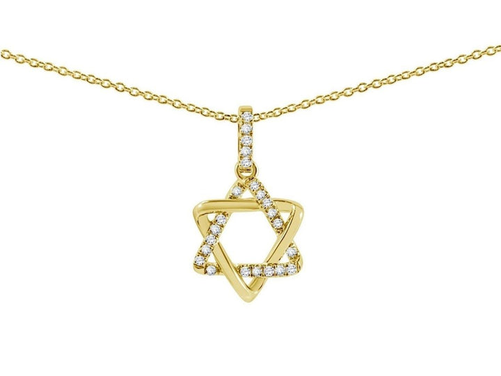 14k Star of David Necklace with Diamonds