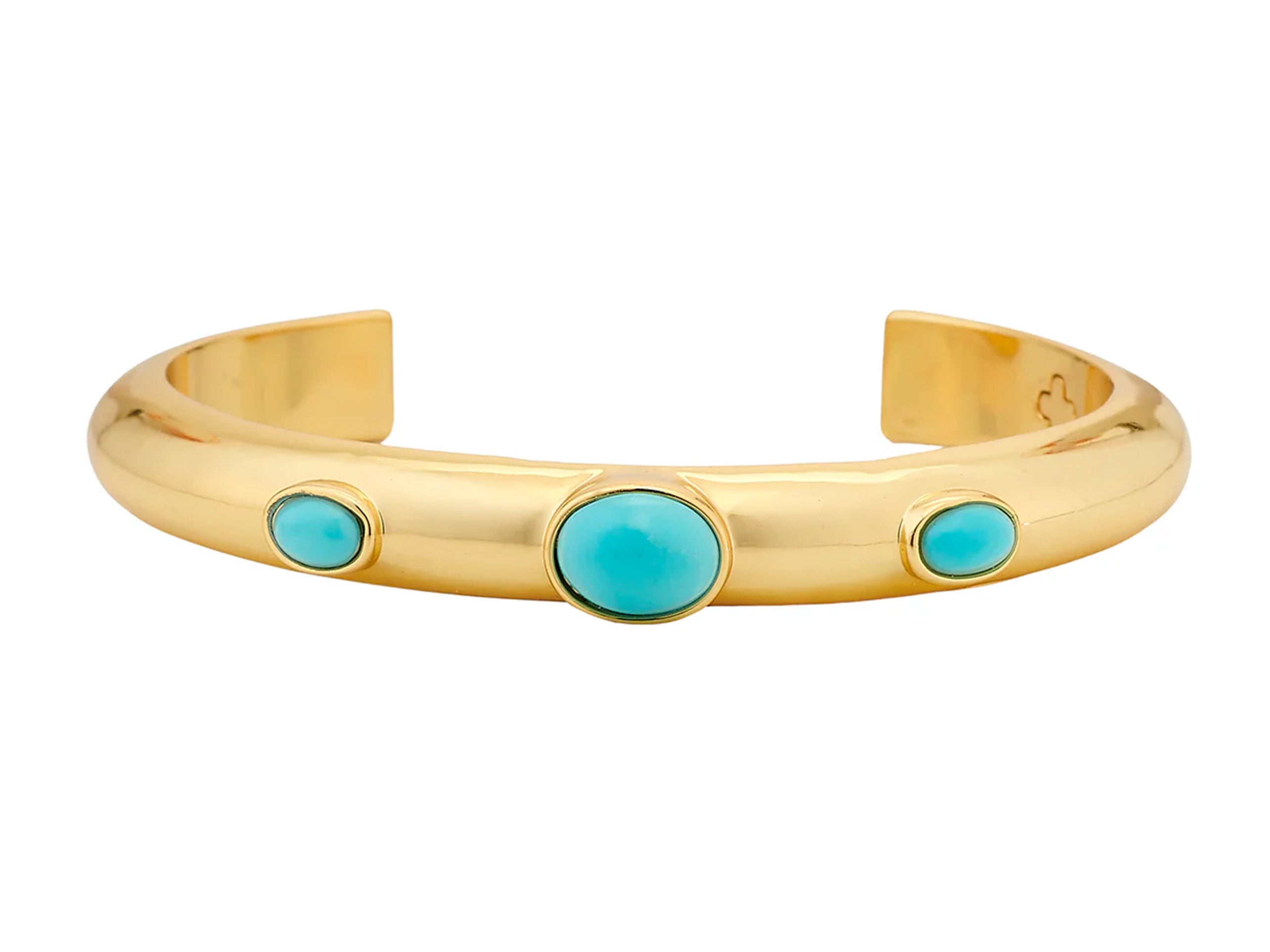 Gold Cuff with Turquoise Cabochons