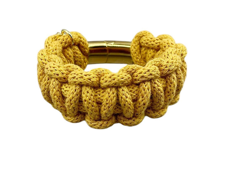 Handmade Mustard Cotton ZigZag Bracelet