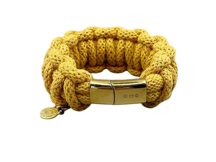 Handmade Mustard Cotton ZigZag Bracelet