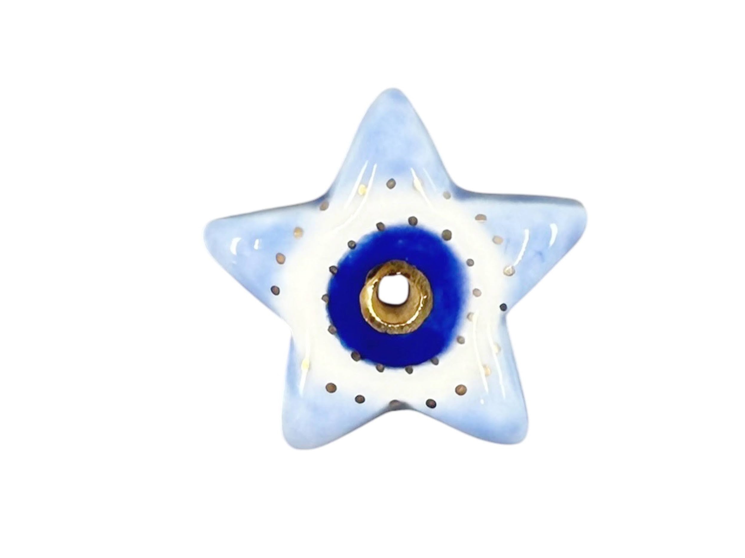 Handpainted Italian Porcelain Blue Star Charm