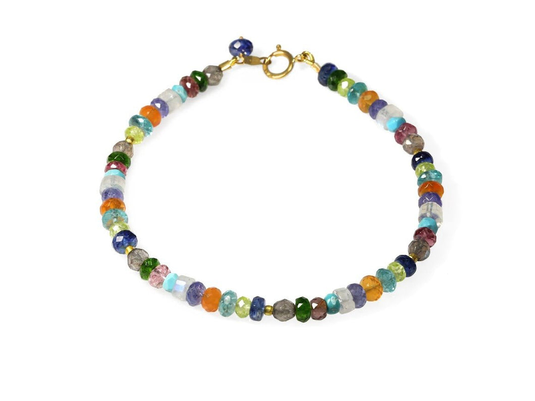 18k Multicolored Gemstone Confetti Bracelet