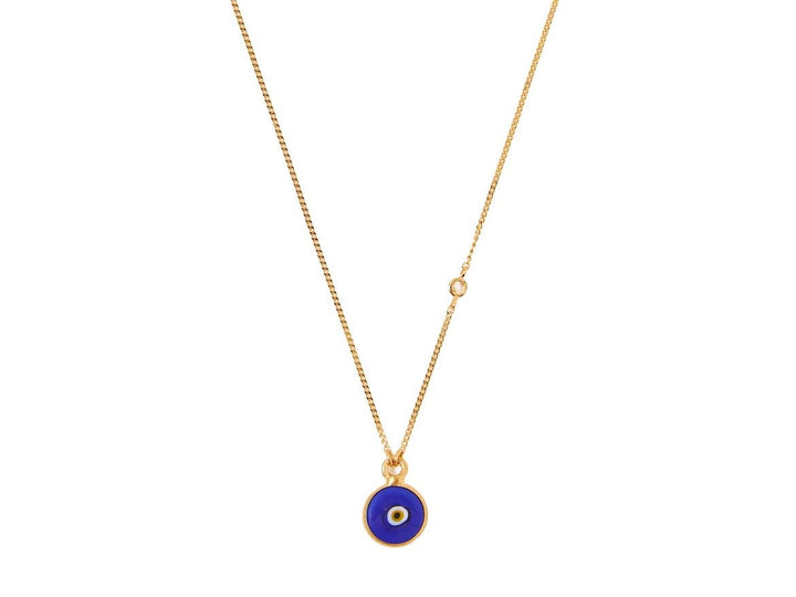 Blue Evil Eye Necklace with Diamond