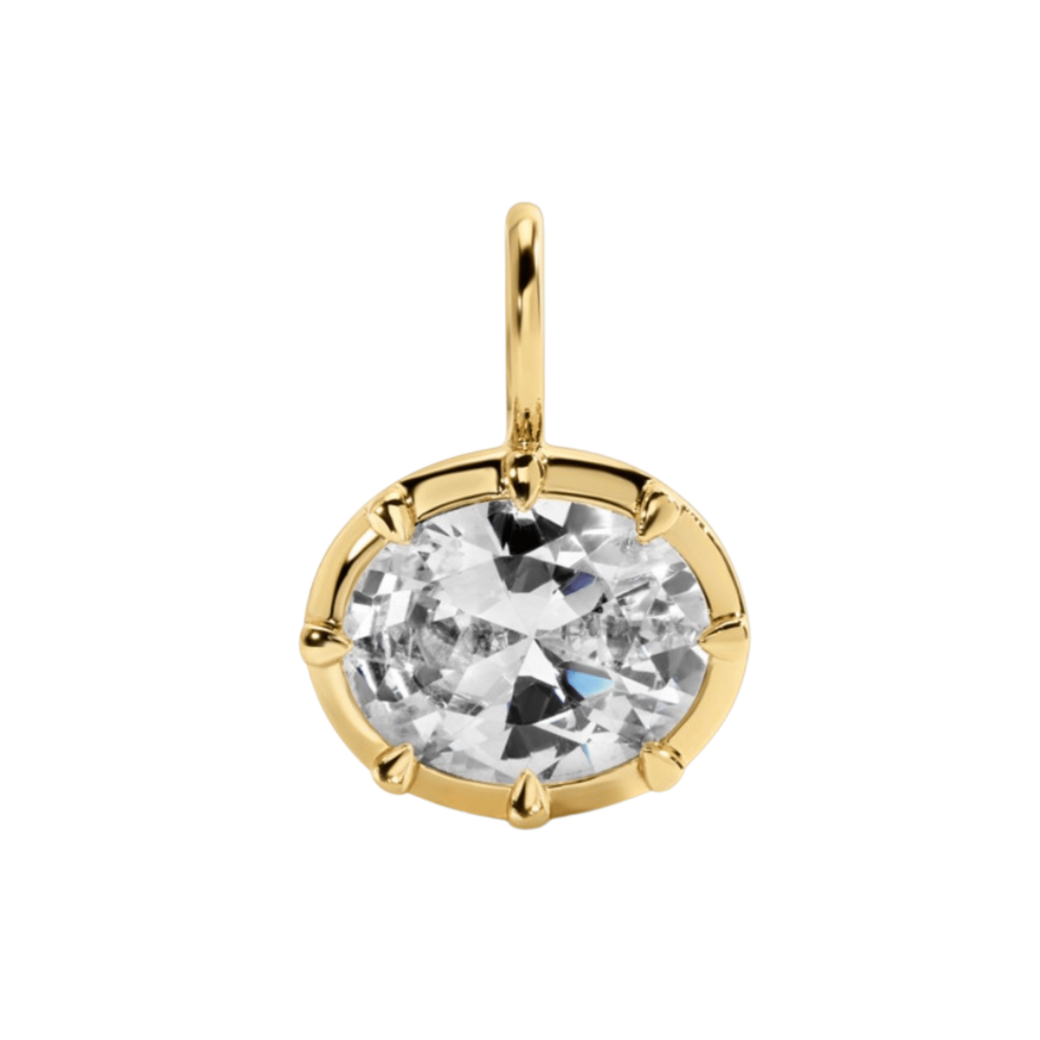 Gold Oval CZ Charm