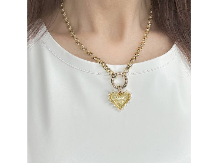 Gold Charm Clasp Necklace