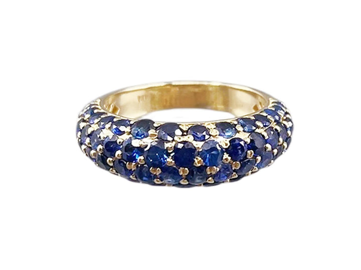 18k Yellow Gold and Blue Sapphires Ring