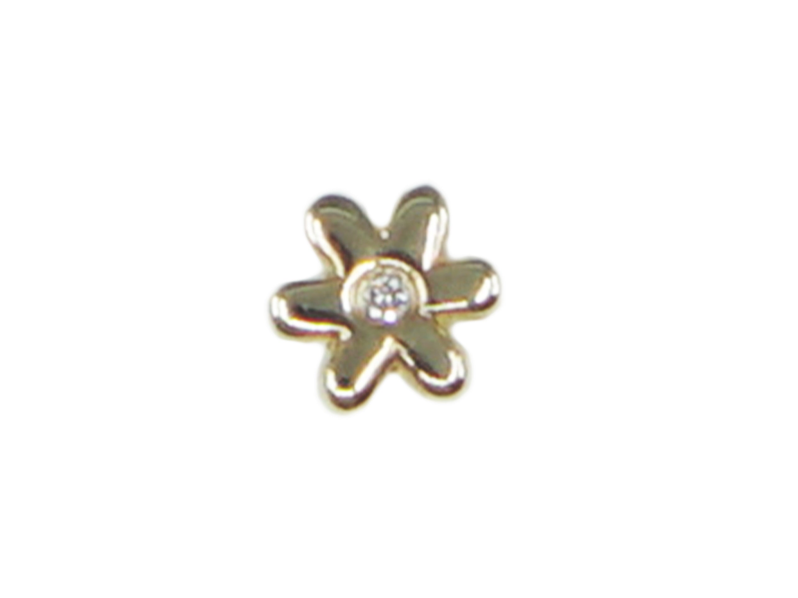14k Flower Single Stud Earring